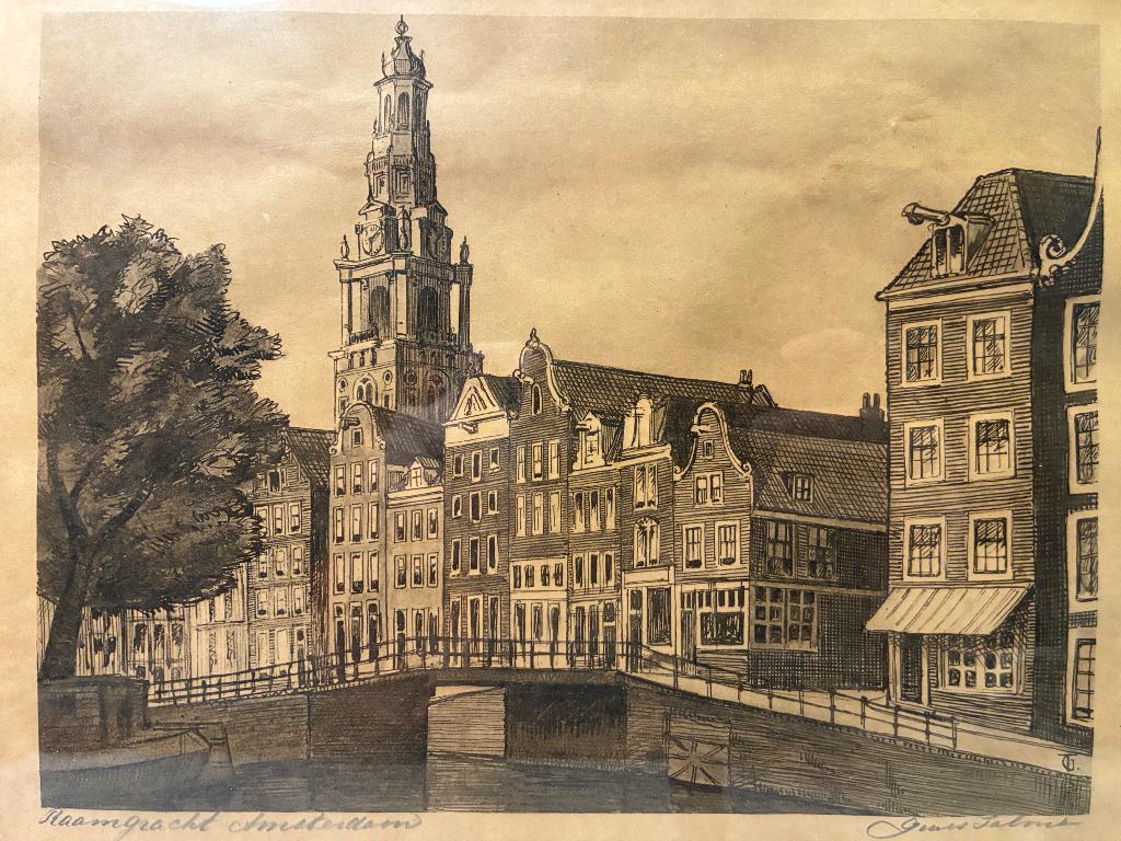 Pentekeningen Amsterdam, Antiek en Kunst, Ophalen of Verzenden