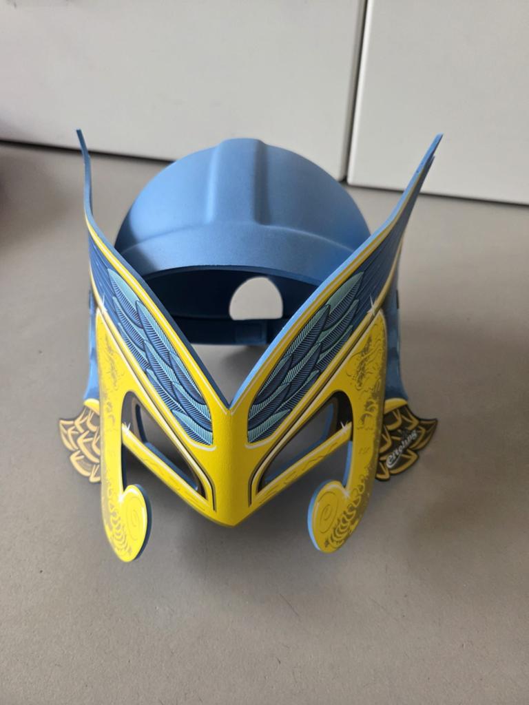 Blauwe Raveleijn helm., Ophalen of Verzenden, Zo goed als nieuw, Kleding