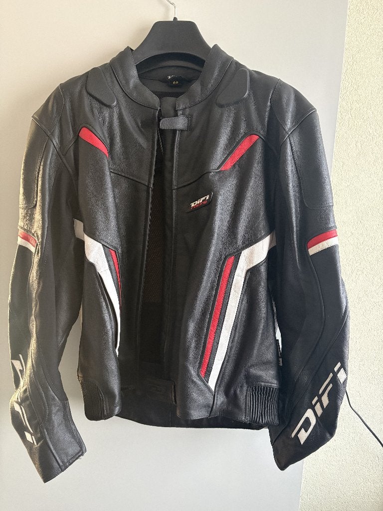 Difi Leren Motorjas en eventueel broek - Maat 60, Heren, Difi, Jas | leer, Ophalen of Verzenden
