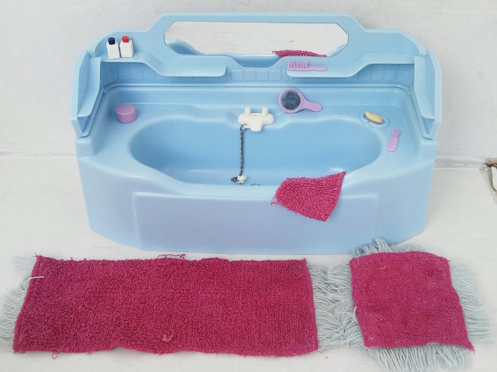 Vintage Sindy badkamer compleet in doos handdoek kam Barbie, Ophalen of Verzenden, Pop