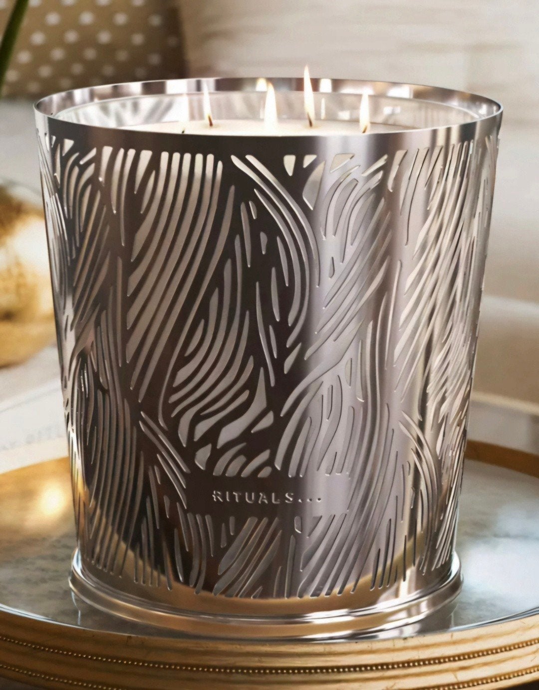 Rituals 2,5 kilo | Black Oudh Geurkaars + bladzilver houder, Nieuw, Ophalen of Verzenden, Rituals, Kaars