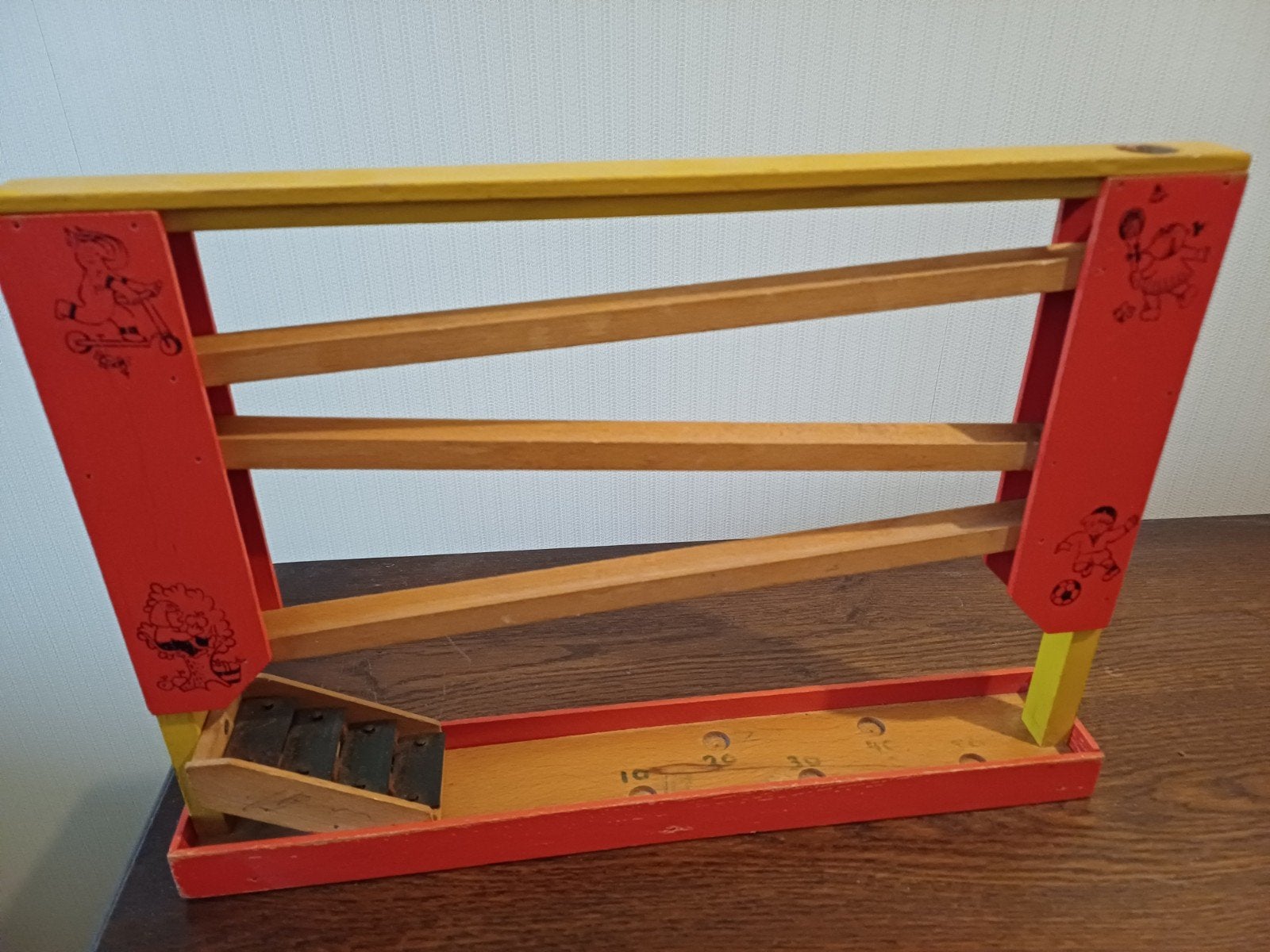Vintage houten knikkerbaan - Gebruikt, Ophalen of Verzenden, Gebruikt, Jongen of Meisje