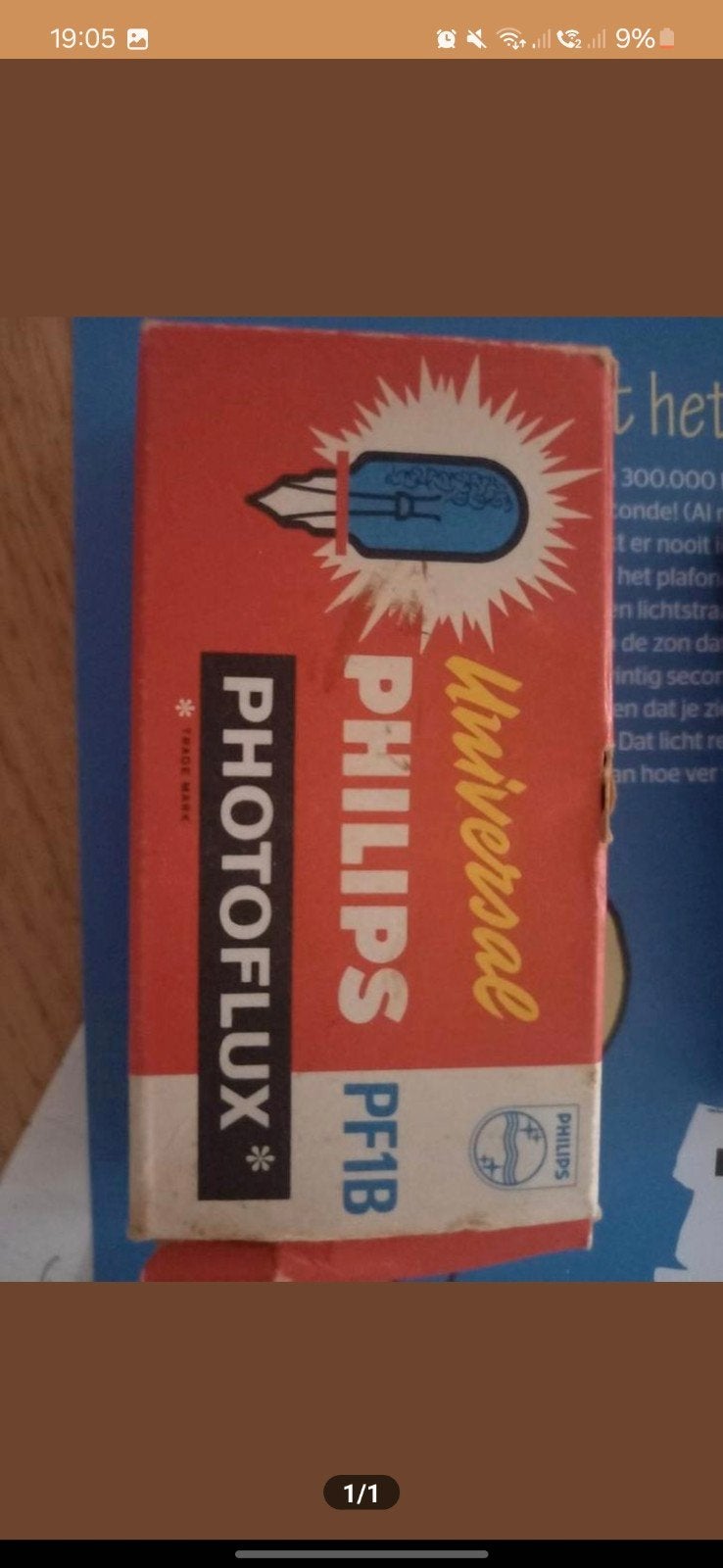 Philips Photoflux PF1B flitslamp - Vintage flitser, Flitser, Ophalen of Verzenden, Nieuw