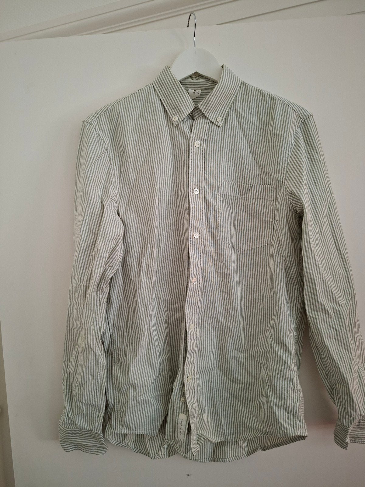 Arket Overhemd overshirt shirt maat 44/S gestreept 100% kato, Ophalen of Verzenden, Zo goed als nieuw, Groen, Halswijdte 43/44 (XL)