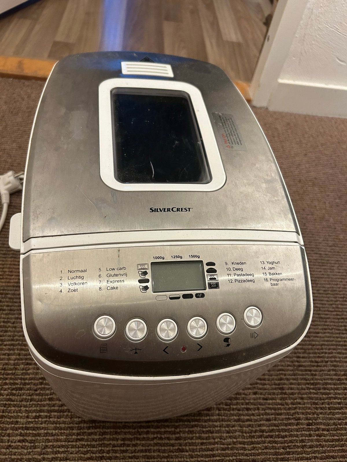 SilverCrest Broodbakmachine SBB 850 F2 - Zo goed als nieuw, Zo goed als nieuw, 1200 tot 1600 gram deeg, Kijkvenster, Ophalen