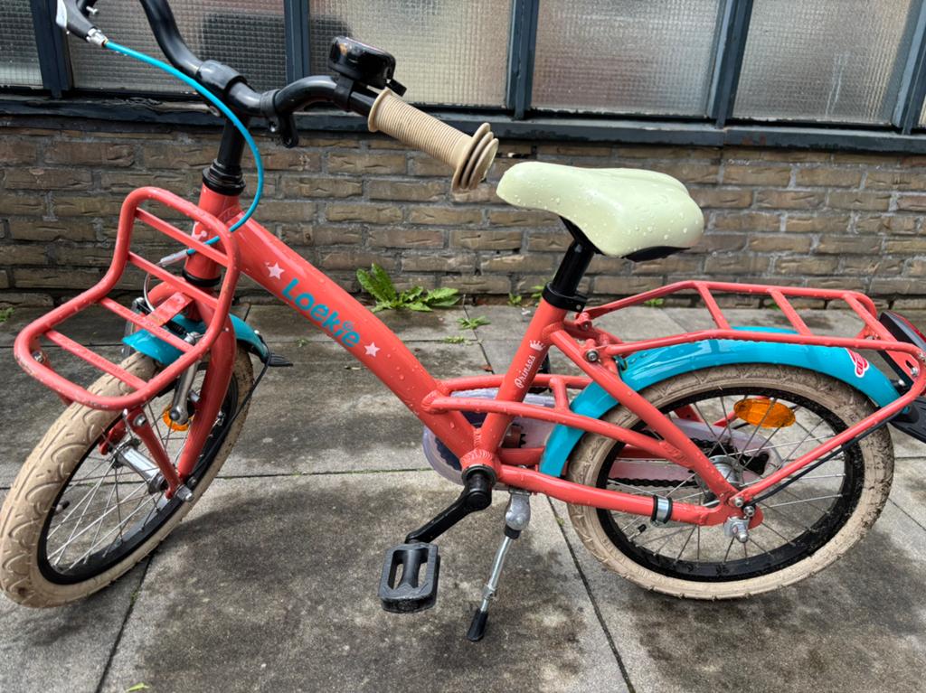 Nette meisjesfiets Loekie, Ophalen, Gebruikt, Terugtraprem, 16 tot 20 inch