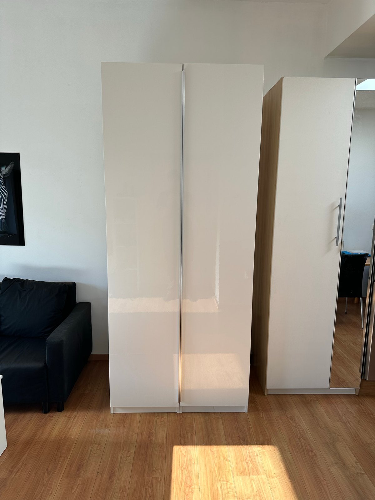 IKEA PAX Kledingkast Hoogglans Wit - 2x 50cm Modules, Ophalen, Kunststof, Gebruikt, 200 cm of meer