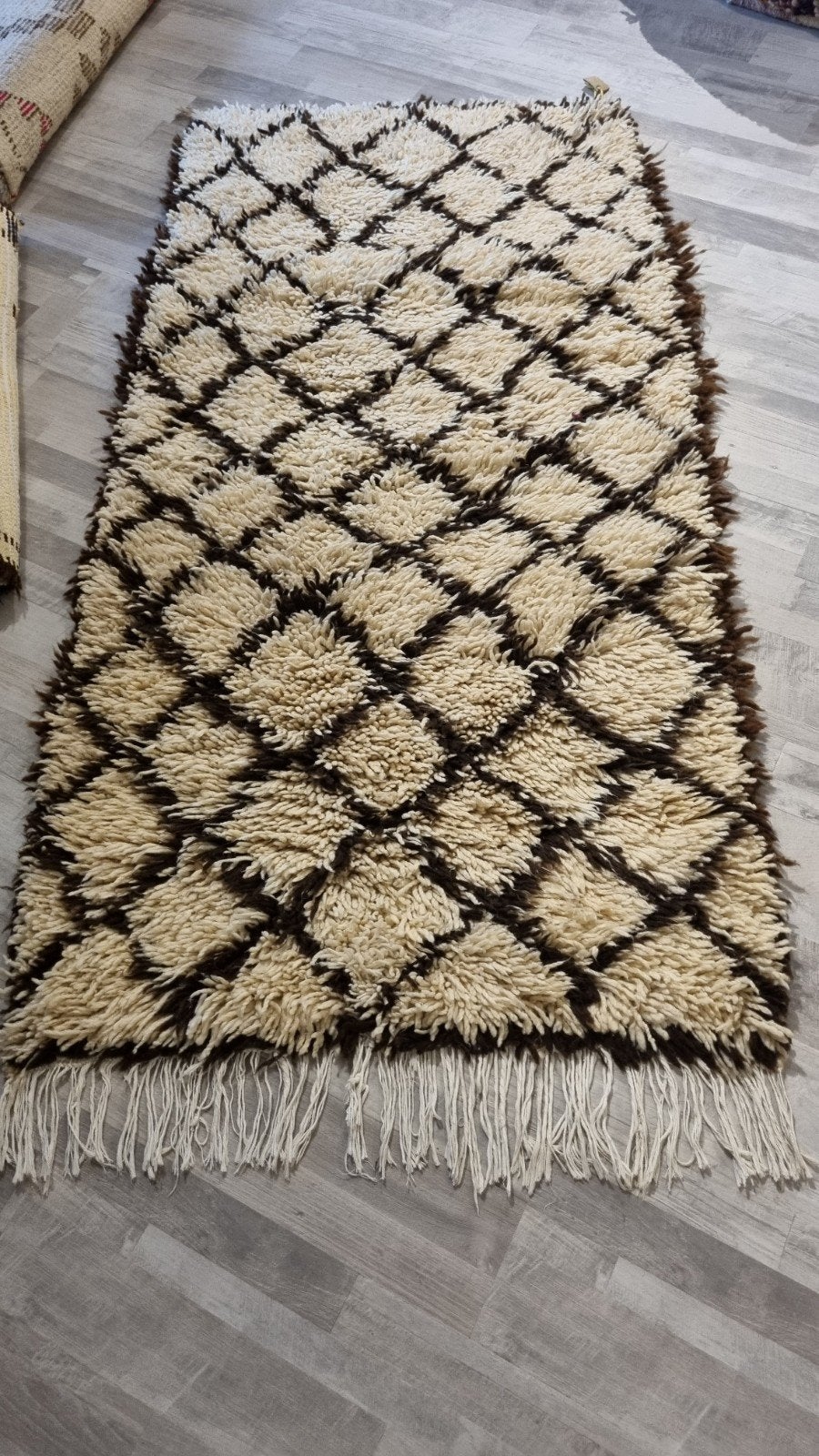 Prachtig Marokkaans Beni Ourain tapijt 175x90 cm, Verzenden, 50 tot 100 cm, Zo goed als nieuw, Bruin