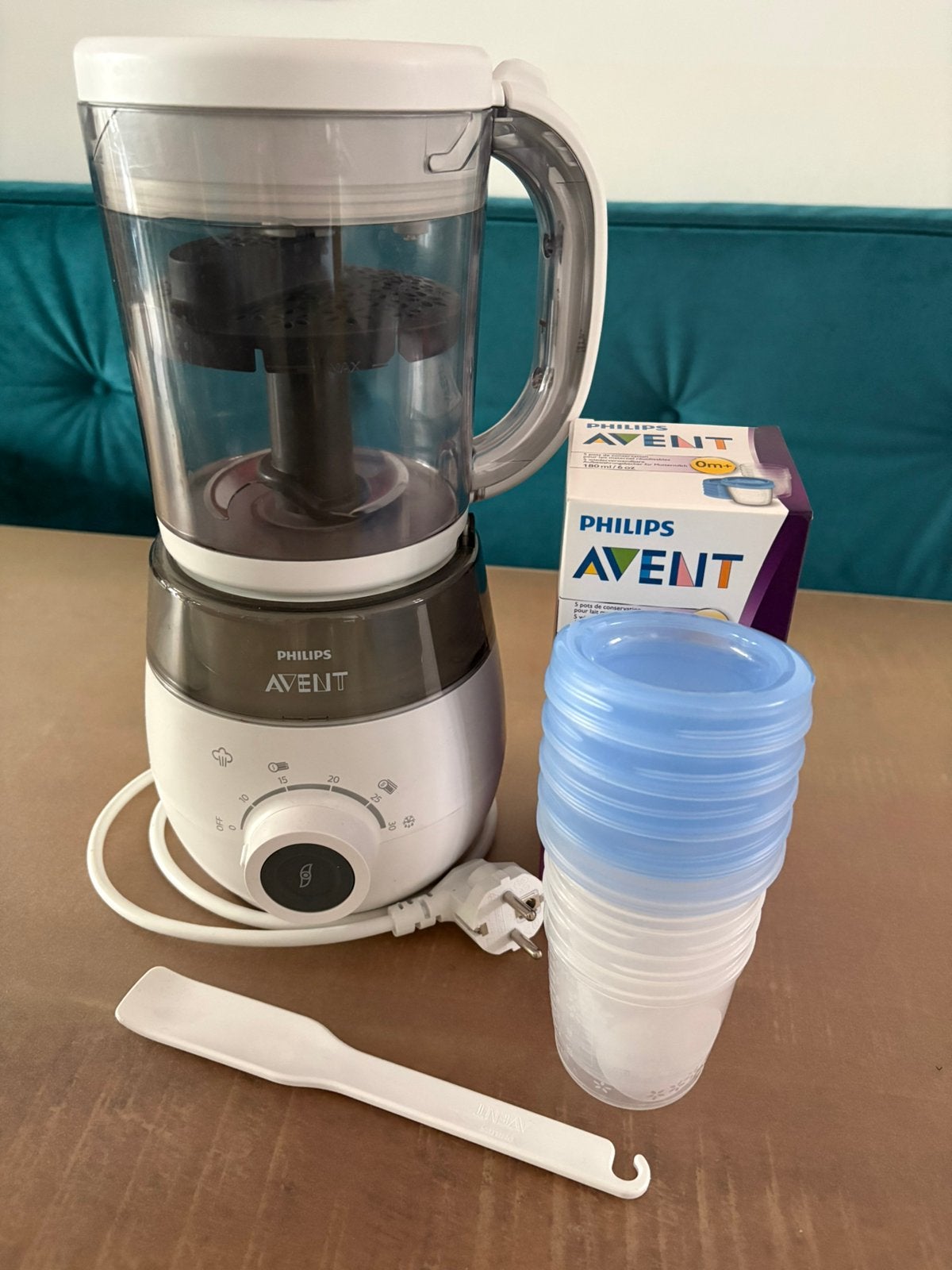 Philips Avent 4 in 1 stomer/blender met extra bakjes, Kinderen en Baby's, Babyvoeding en Toebehoren, Stoomfunctie, Zo goed als nieuw