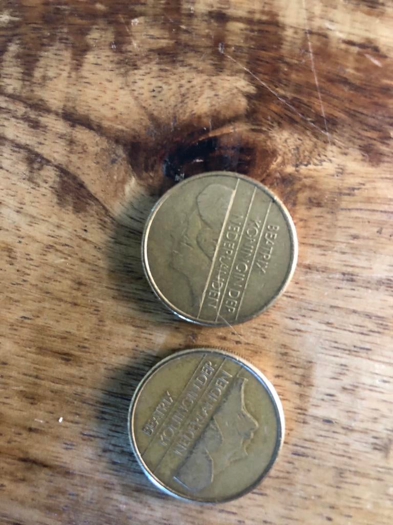 2x 5 Gulden Munt Koningin Beatrix 1989, Ophalen of Verzenden, Overige landen, Losse munt