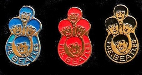 Beatles spelden trio, Verzamelen, Ophalen of Verzenden, Nieuw, Figuurtje, Speldje of Pin