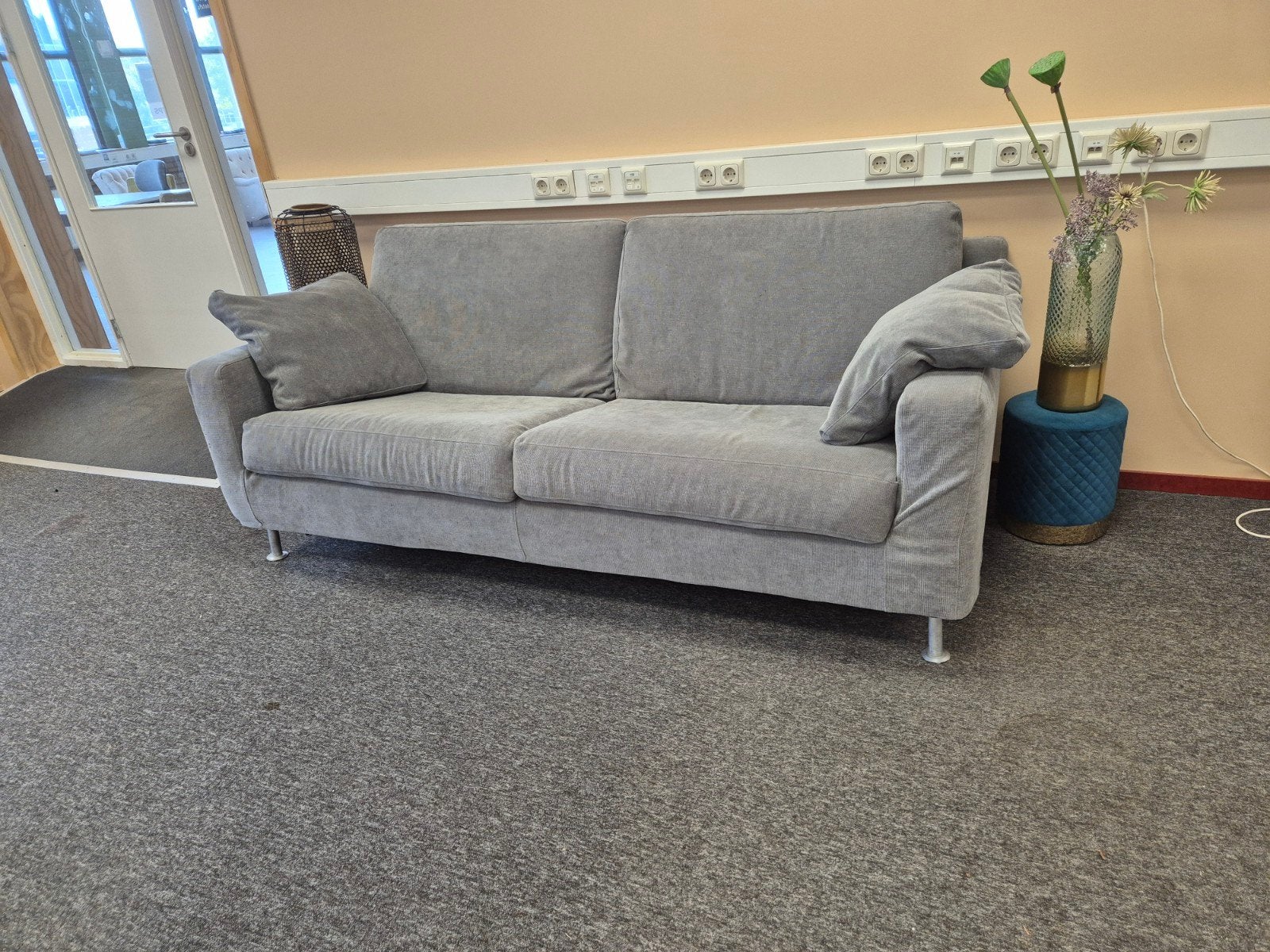 Slaapbank Vibieffe - Lichtgrijs, 160x200 matras, Ophalen, Gebruikt, Tweepersoons, 160 cm