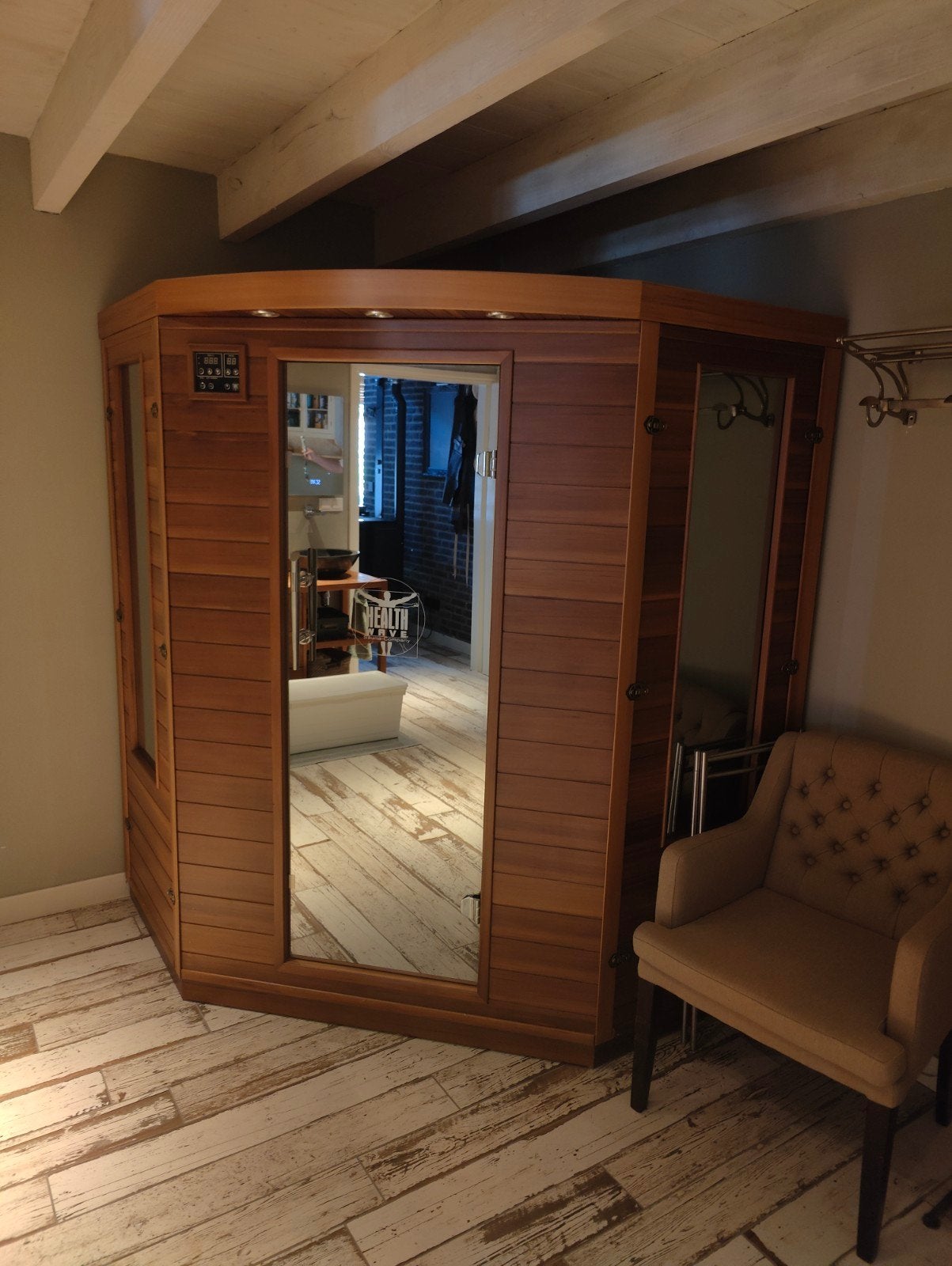 Healthwave Infrarood Sauna - Z.G.A.N. (150x150x190 cm), Ophalen of Verzenden, Zo goed als nieuw, Infrarood, Complete sauna