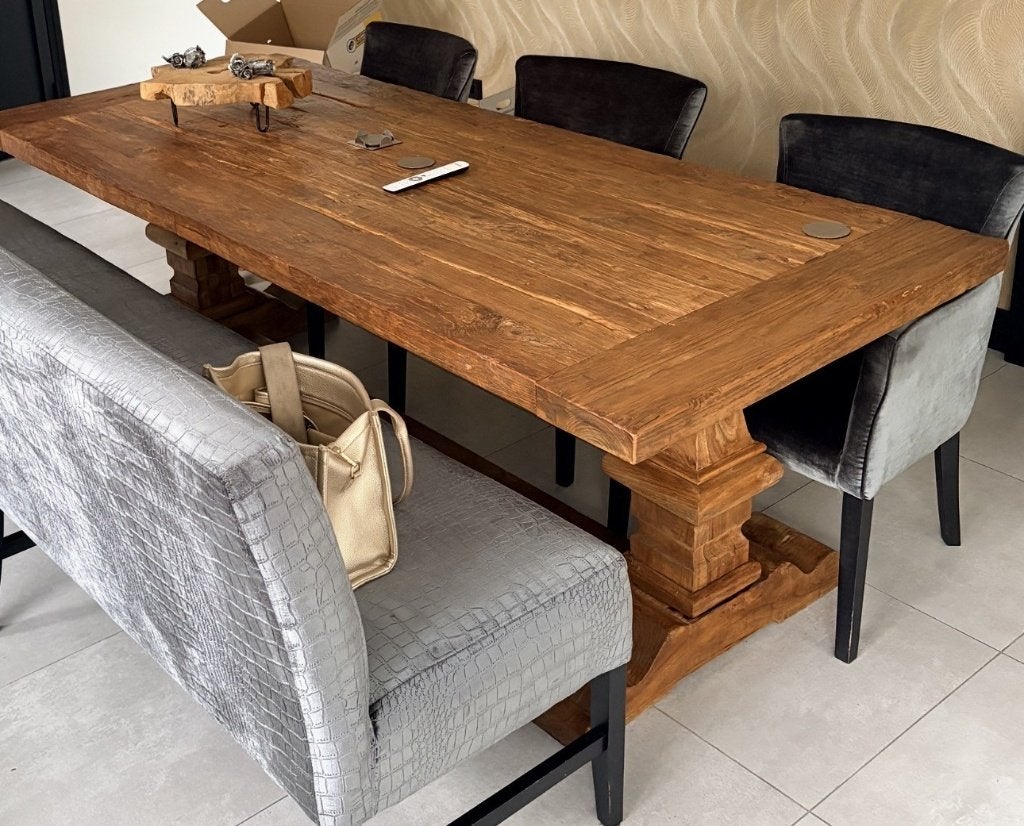 Teak hout meubels (Eettafel / Salontafel / TV meubel), Gebruikt, 75 cm of meer, Teakhout, Ophalen of Verzenden