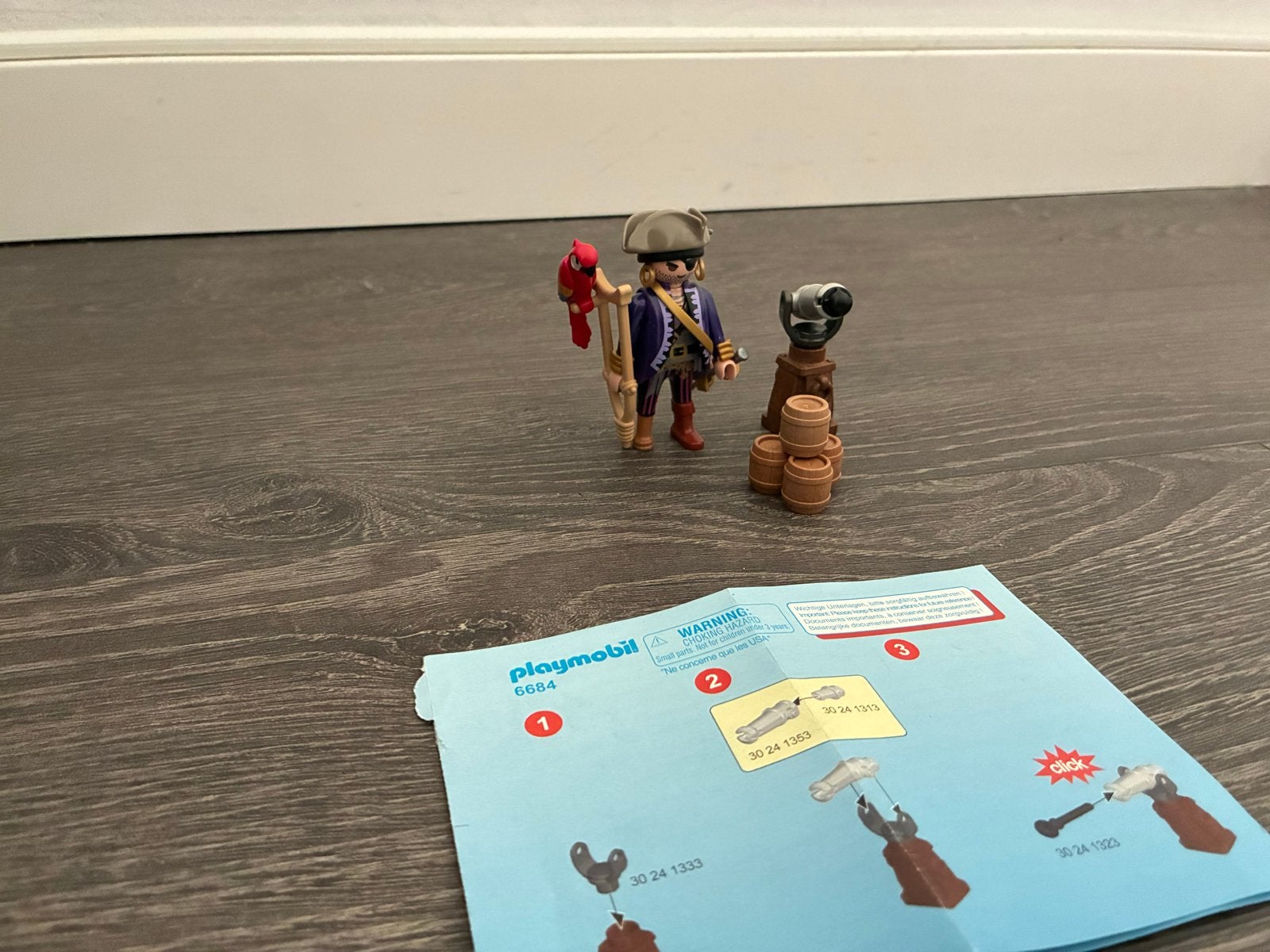 Playmobil Piraat met papegaai en kanon - Set 6684, Ophalen, Pirates, Gebruikt, Complete set