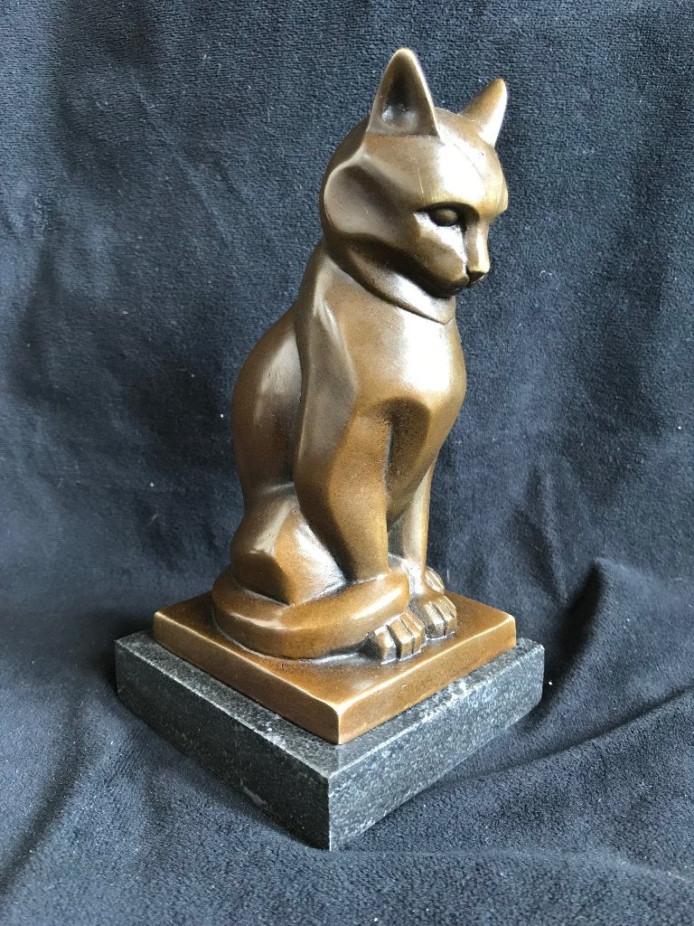 Poes , art deco, Coenrad, brons, Antiek en Kunst, Kunst | Beelden en Houtsnijwerken, Ophalen of Verzenden, Handgemaakt, Brons