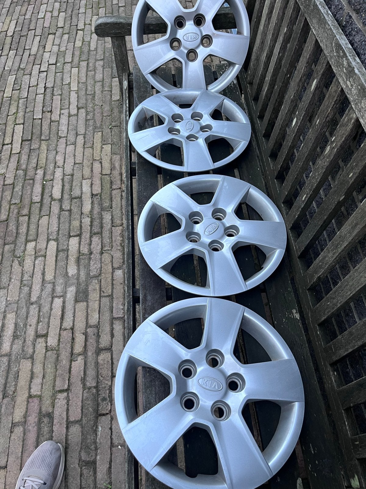 Wieldoppen 15 inch 5-gaats voor Kia Venga/Hyundai, Auto diversen, Ophalen of Verzenden, Gebruikt
