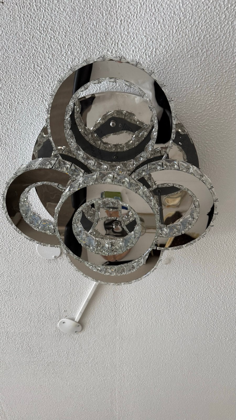 Moderne LED Plafondlamp met Kristallen Ringen, Ophalen, Gebruikt