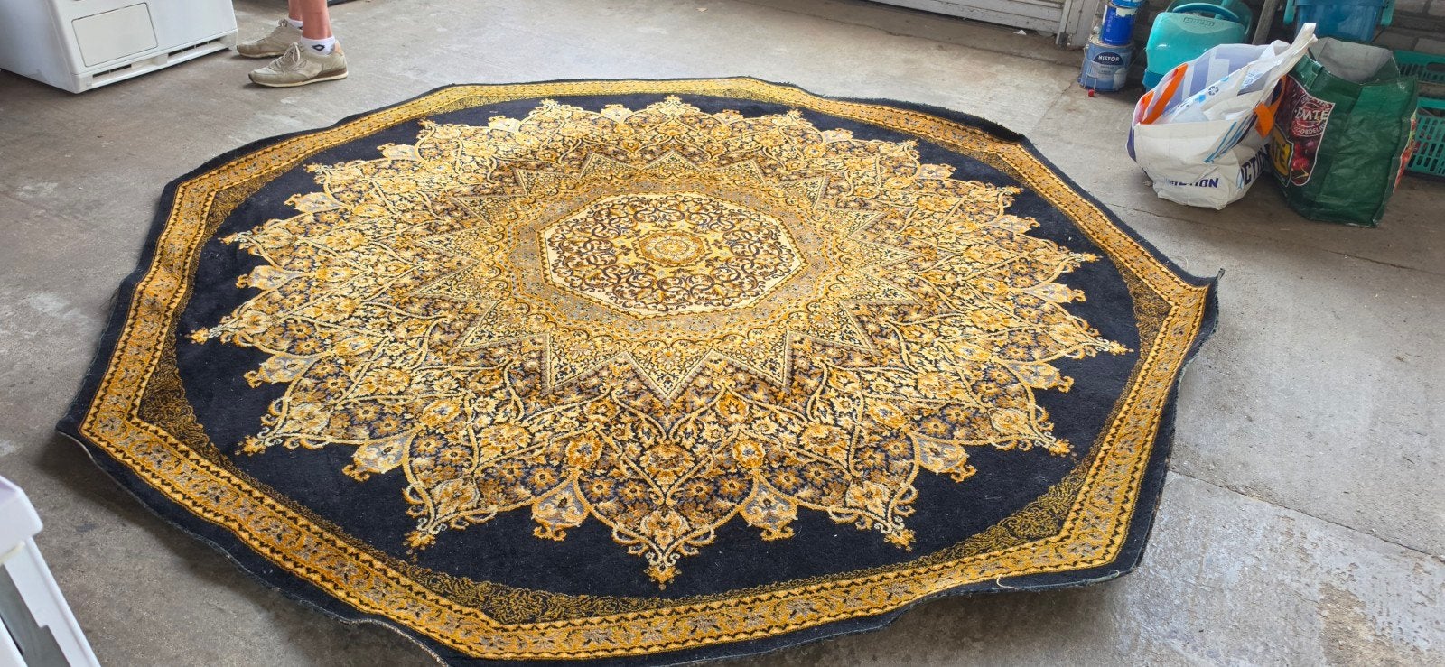 prachtig groot vintage Perzisch tapijt 8 hoekig!, Perzisch, 200 cm of meer, Ophalen of Verzenden, Zo goed als nieuw