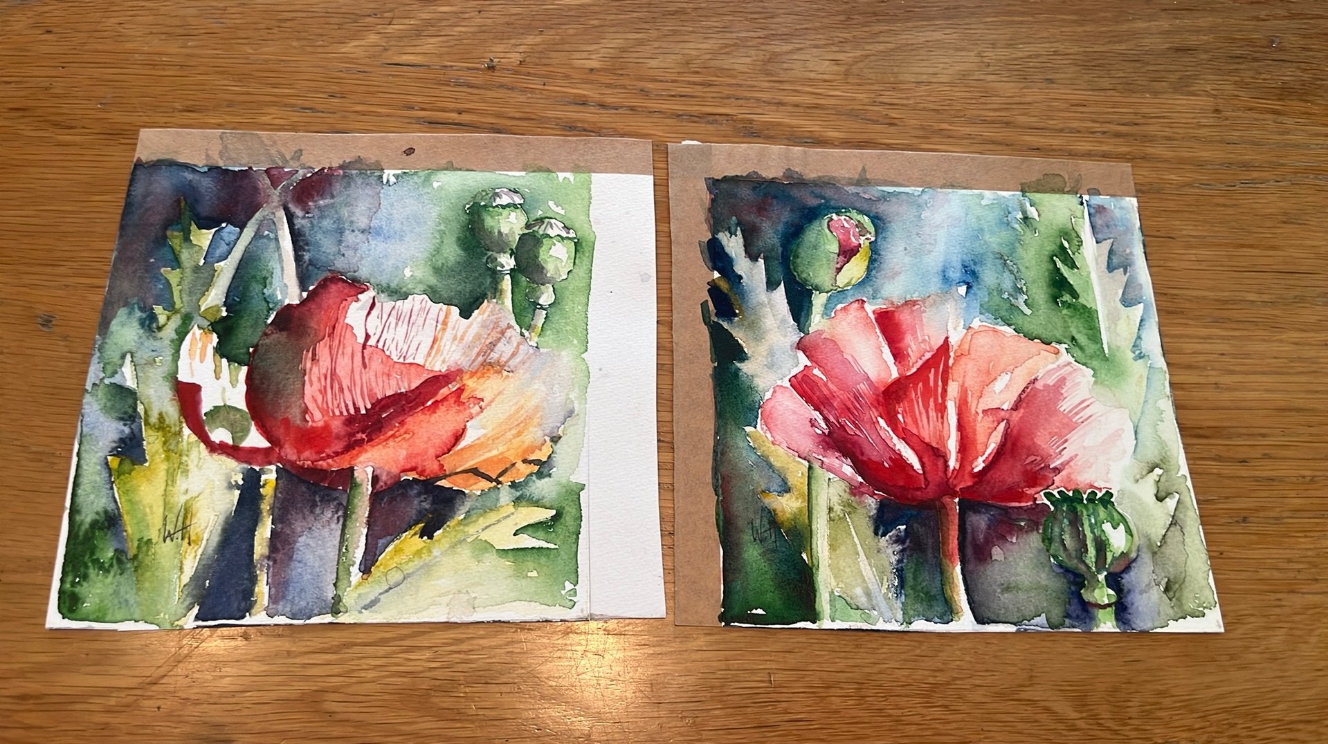 2 aquarellen van Wilma Horlings, Ophalen of Verzenden
