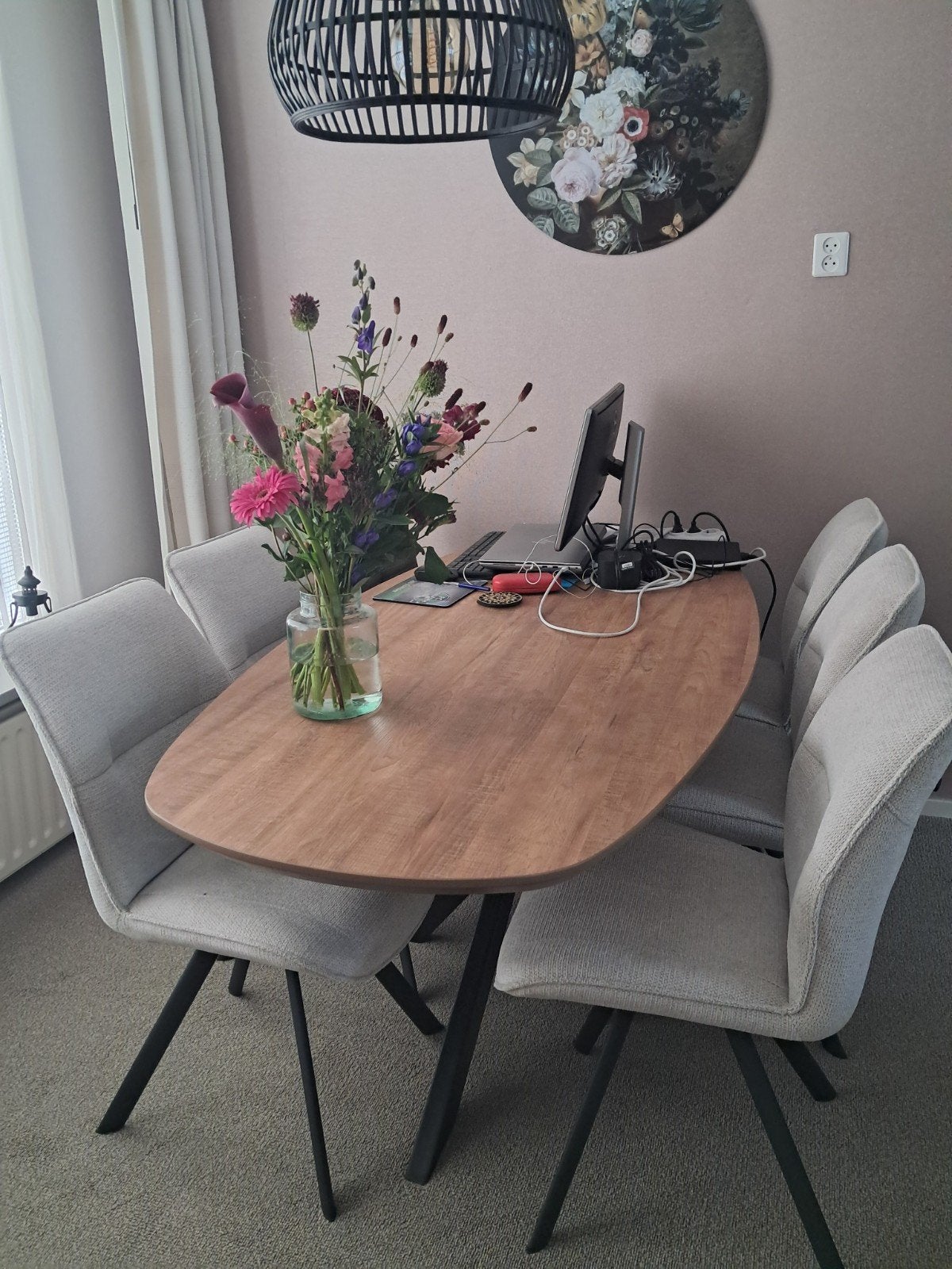 Eetafelblad Bruce van Haco Deens ovaal 1.80, Huis en Inrichting, Ophalen, Ovaal, 50 tot 100 cm