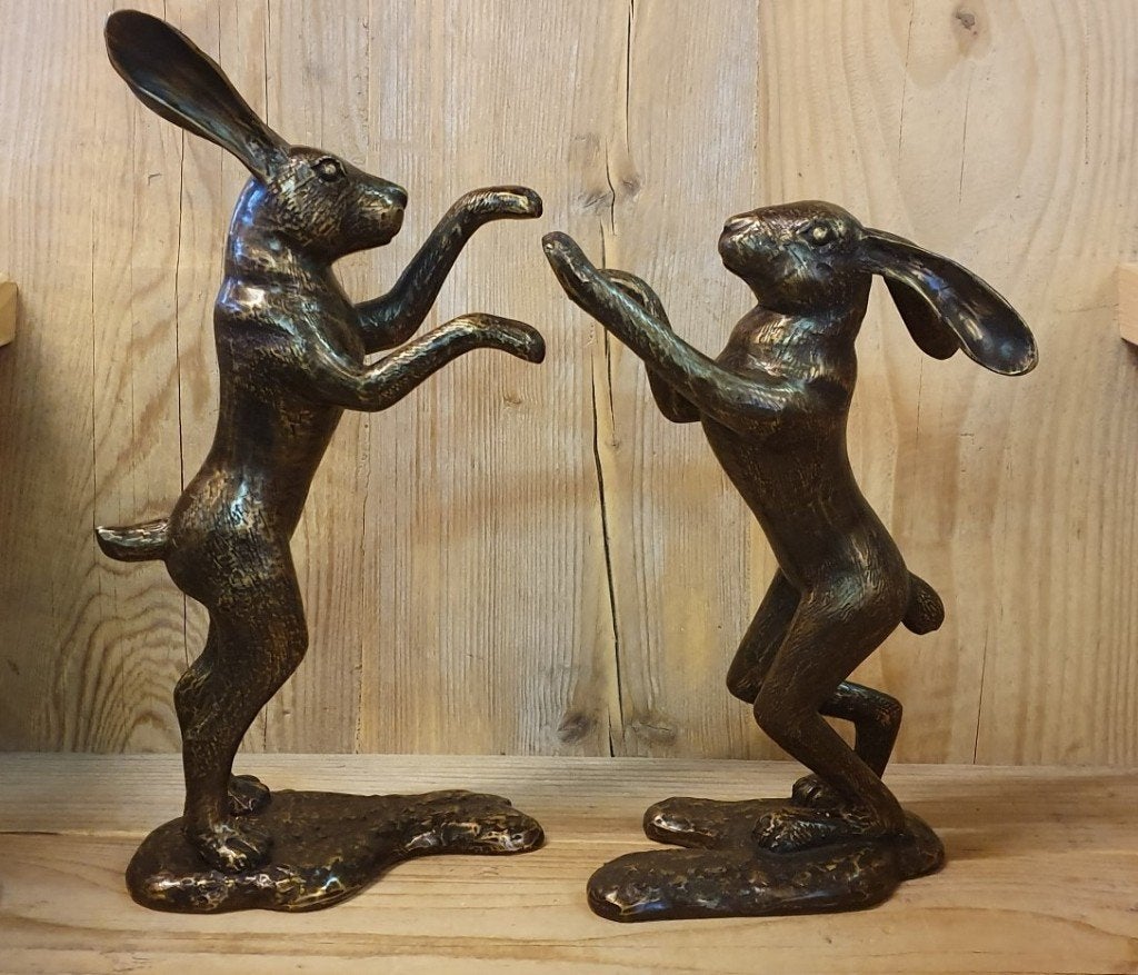 HAZEN / RAMMELAARS / bronzen beeld, Tuin en Terras, Nieuw, Info@huisentuindecoratiemarie.nl, Huis en tuin decoratie marie, Dierenbeeld