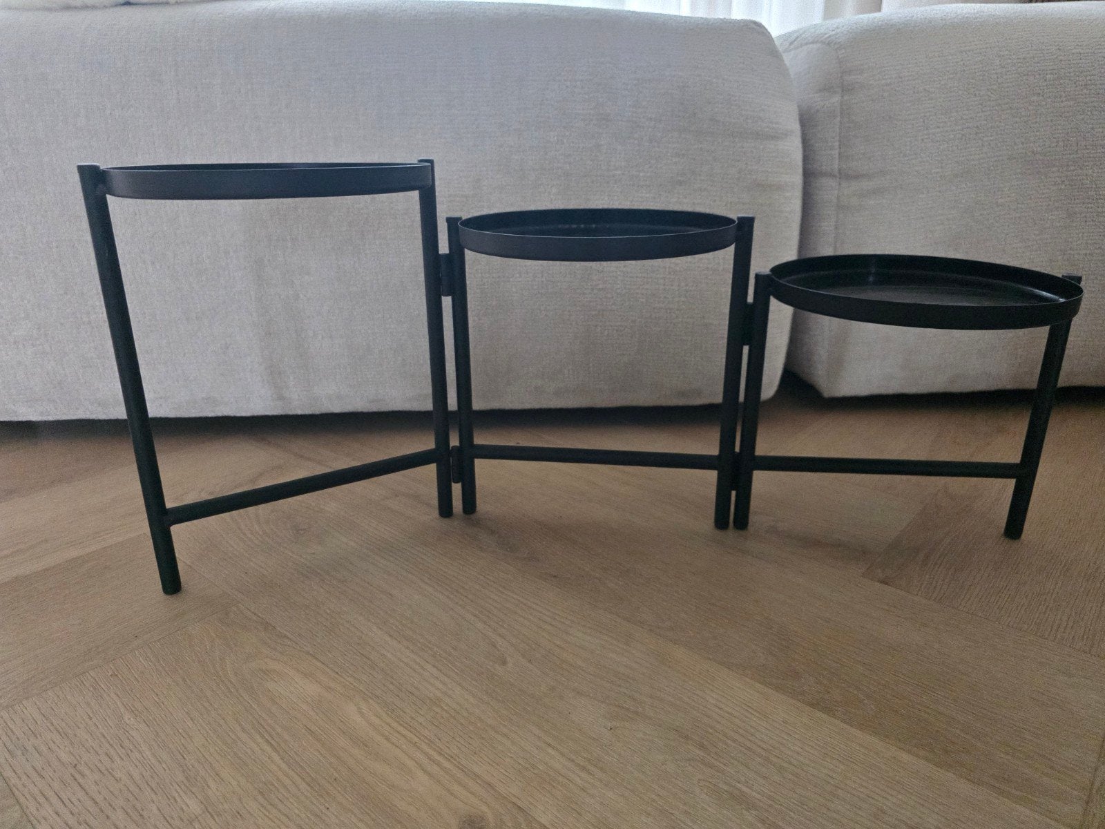 Zwarte plantenhouder voor 3 planten, Ophalen, Zo goed als nieuw, Binnen, Metaal