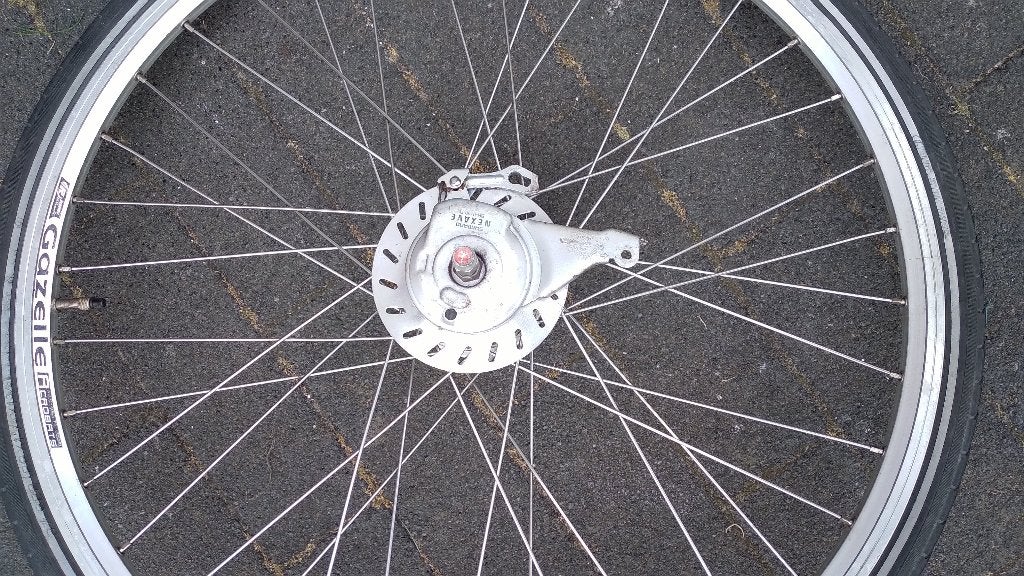 Achterwiel, voorwiel, fietskrat, fietsmand, fietsmand, Fietsen en Brommers, Fietsonderdelen, Zo goed als nieuw, Aluminium, Gazelle fiets