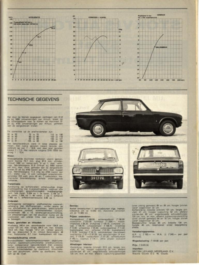 Autovisie test Triumph Toledo April 1971, Ophalen of Verzenden, Gelezen, Overige merken