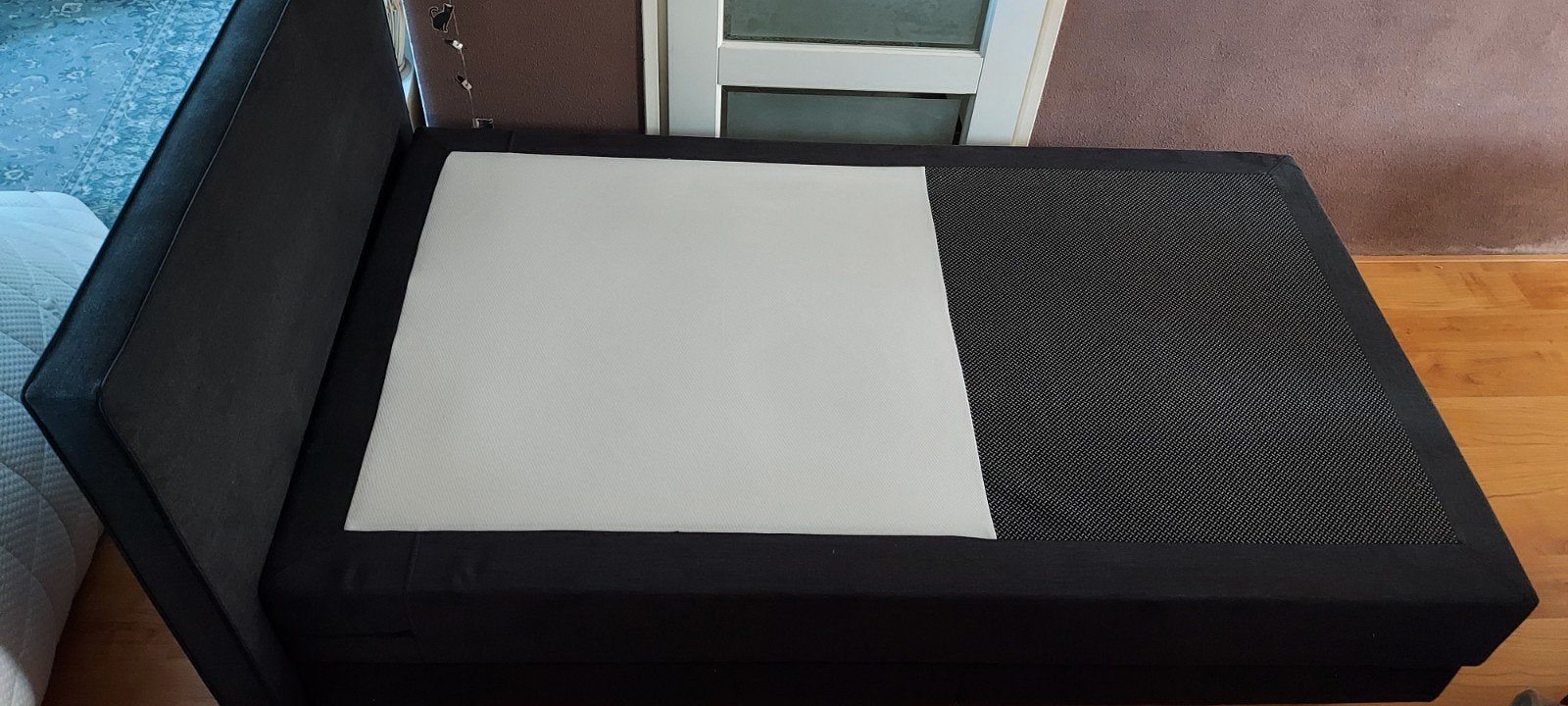 Zeer nette boxspring, 120cm, elektr. verstelbaar, zgan, Huis en Inrichting, Slaapkamer | Bedden, Zo goed als nieuw, Twijfelaar