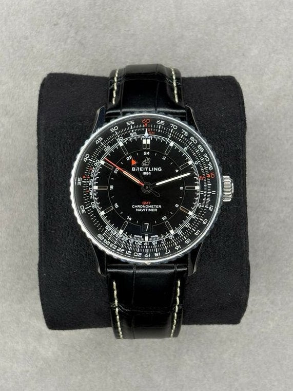 Breitling Navitimer GMT 41 - Full set - 01/2025 - Zeer goed!, Sieraden, Tassen en Uiterlijk, Leer, Staal, -, Breitling