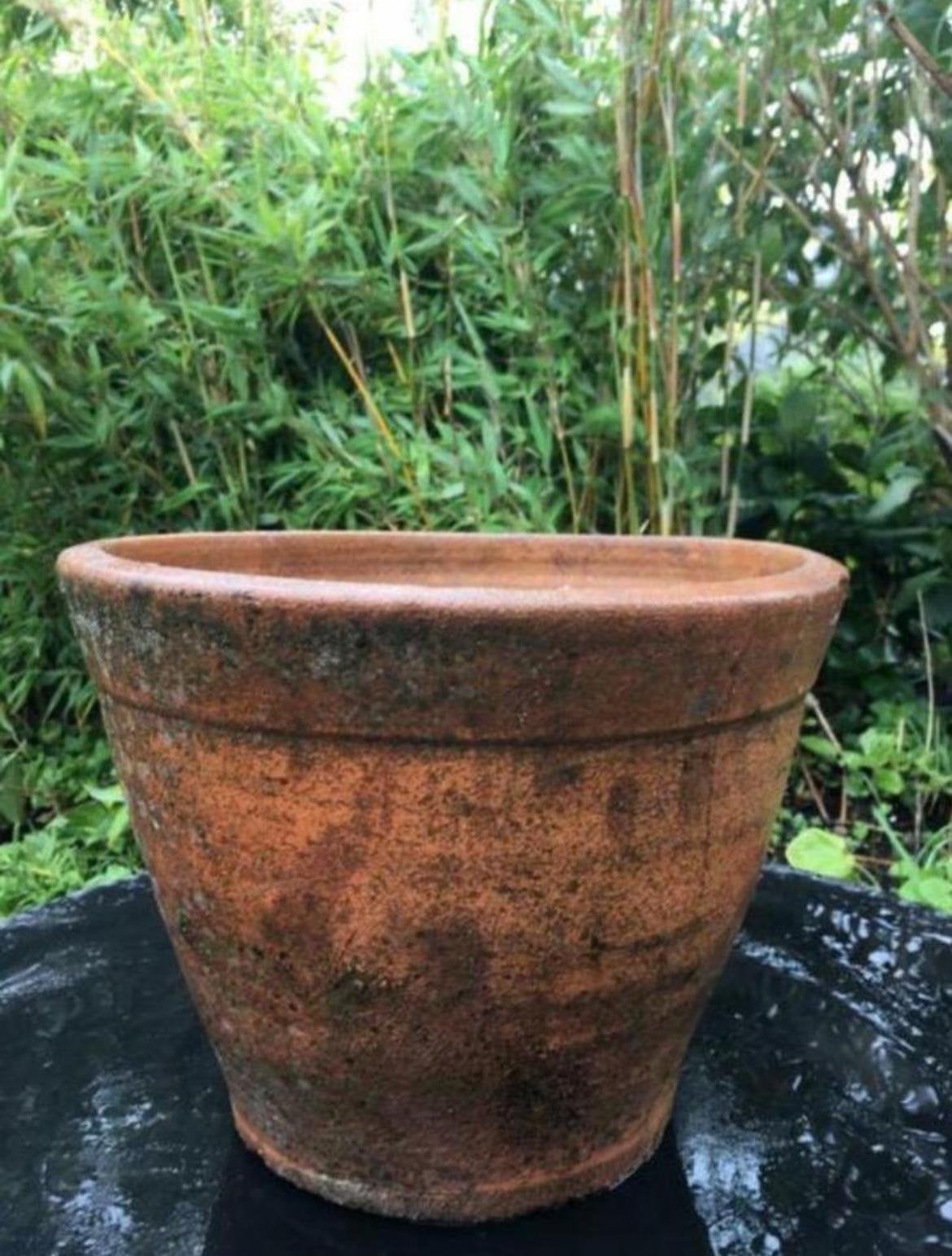 Oud Hollandse terracotta bloempot 30cm vorstbestendig, 25 tot 40 cm, Gebruikt, Rond, Ophalen of Verzenden