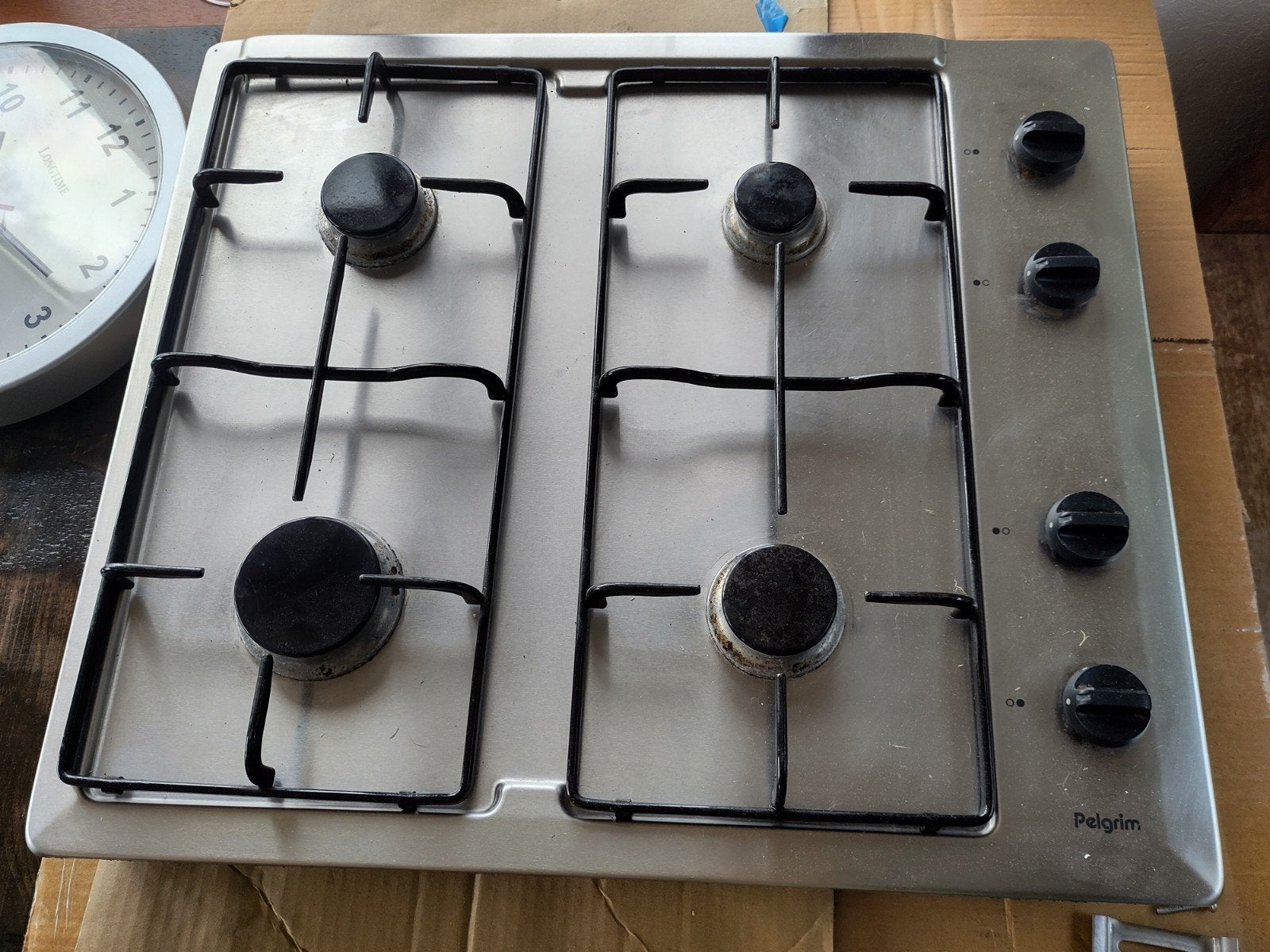 Pelgrim Gaskookplaat 4-pits RVS - Zo goed als nieuw, Ophalen, Gebruikt, 4 kookzones, Inbouw