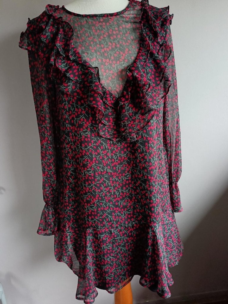 Nieuwe zwarte jurk print van Loavies, maat S, Zwart, Nieuw, Ophalen of Verzenden, Loavies