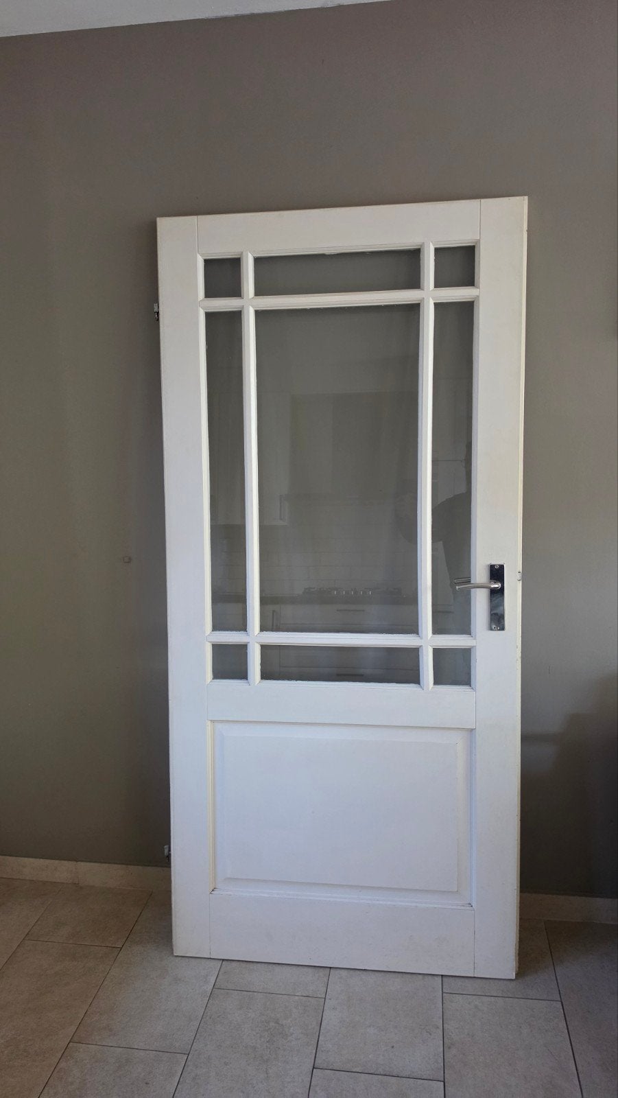 Opdek binnendeur wit rechtsdraaiend, Ophalen, Gebruikt, 80 tot 100 cm, Binnendeur