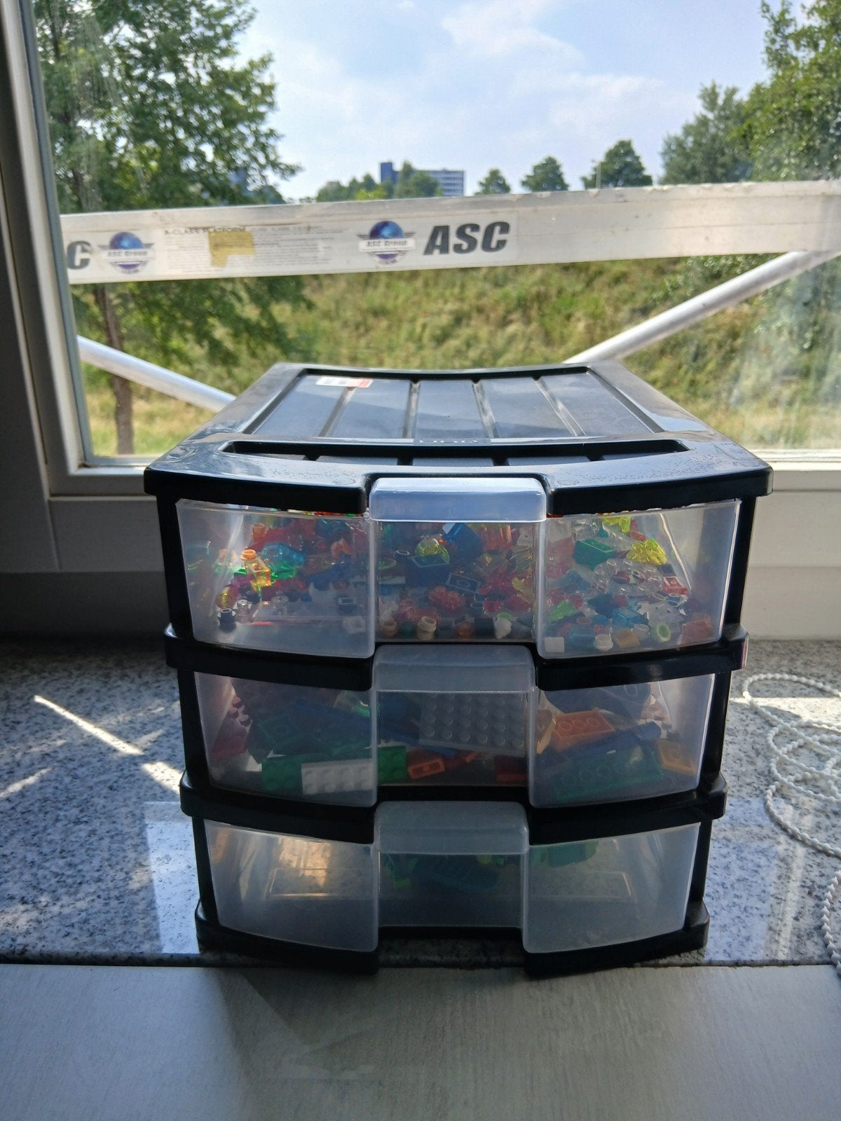 Grote partij LEGO blokken en onderdelen in opbergboxen, Gebruikt, Overige thema's, Lego, Ophalen of Verzenden