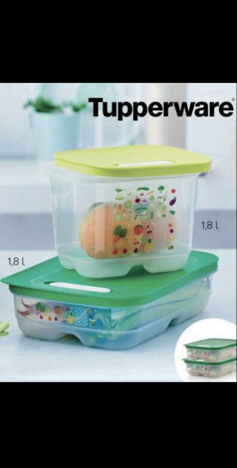 Tupperware Ventismart Set 2x 1,8L - Vershoudbakjes, Bewaardoos, Nieuw, Luchtdicht, Ophalen of Verzenden