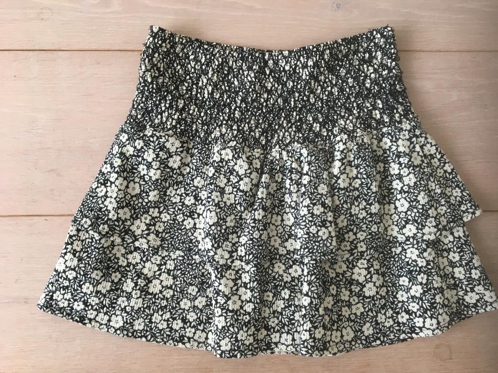 Zara strokenrokje zwart/ecru | 11-12 | met binnenbroekje, Gebruikt, Meisje, Ophalen of Verzenden, Zara