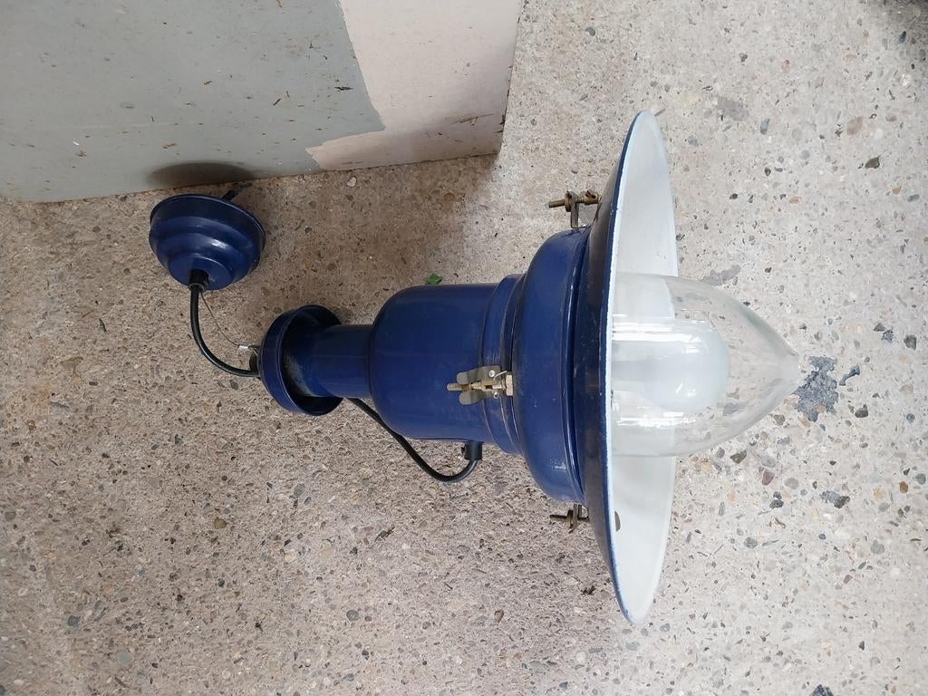 Vintage Uccello Fisherman Hanglamp blauw, Antiek en Kunst, Antiek | Lampen, Ophalen