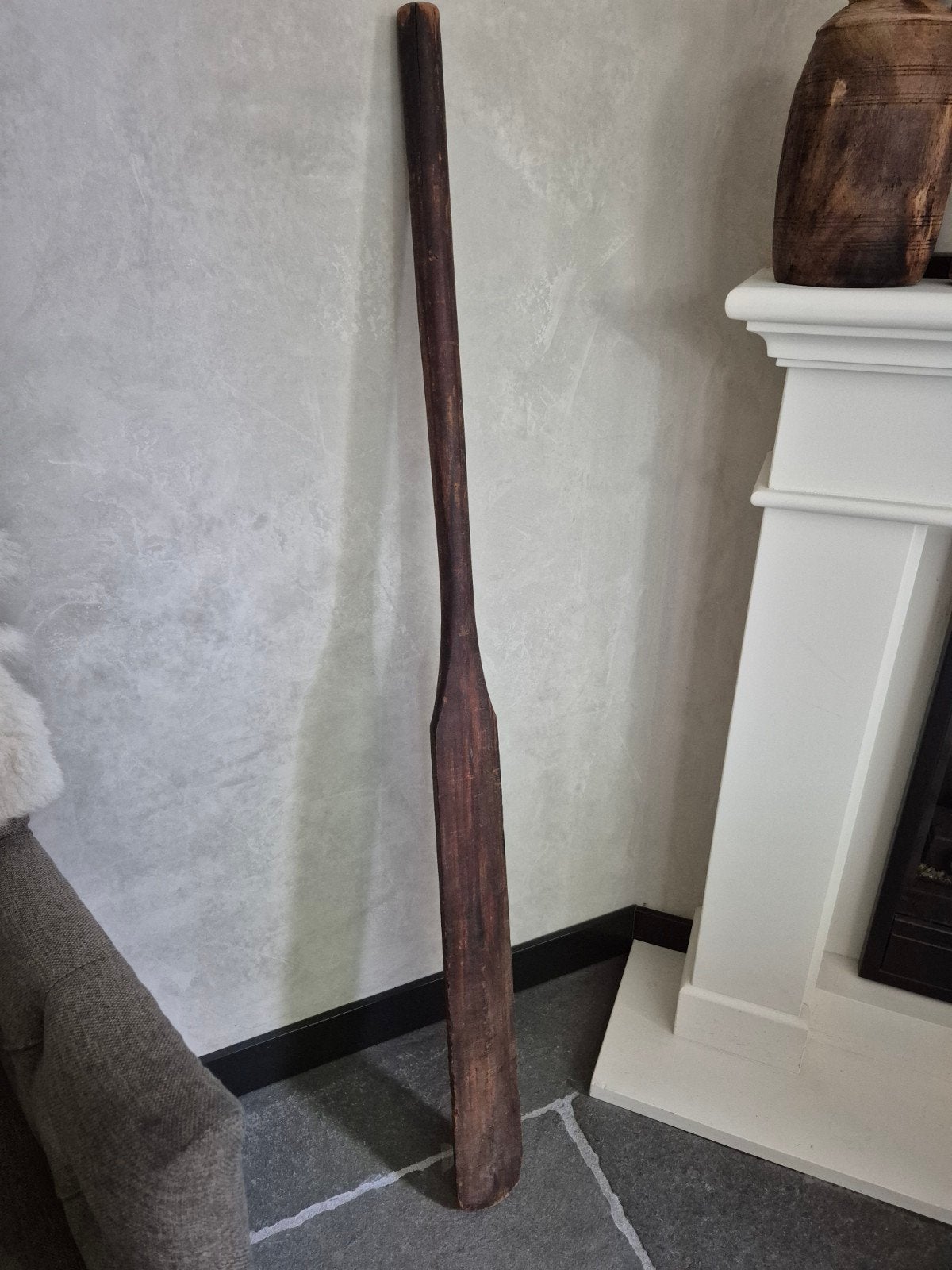 Antieke houten peddel - Decoratieve roeispaan, Ophalen