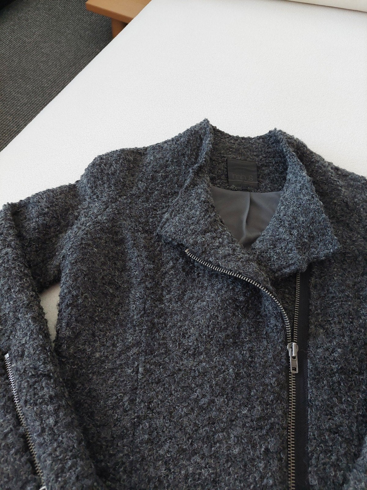 antraciet kleurige boucle vest/blazer, Ophalen of Verzenden, Zo goed als nieuw, Jasje, Grijs