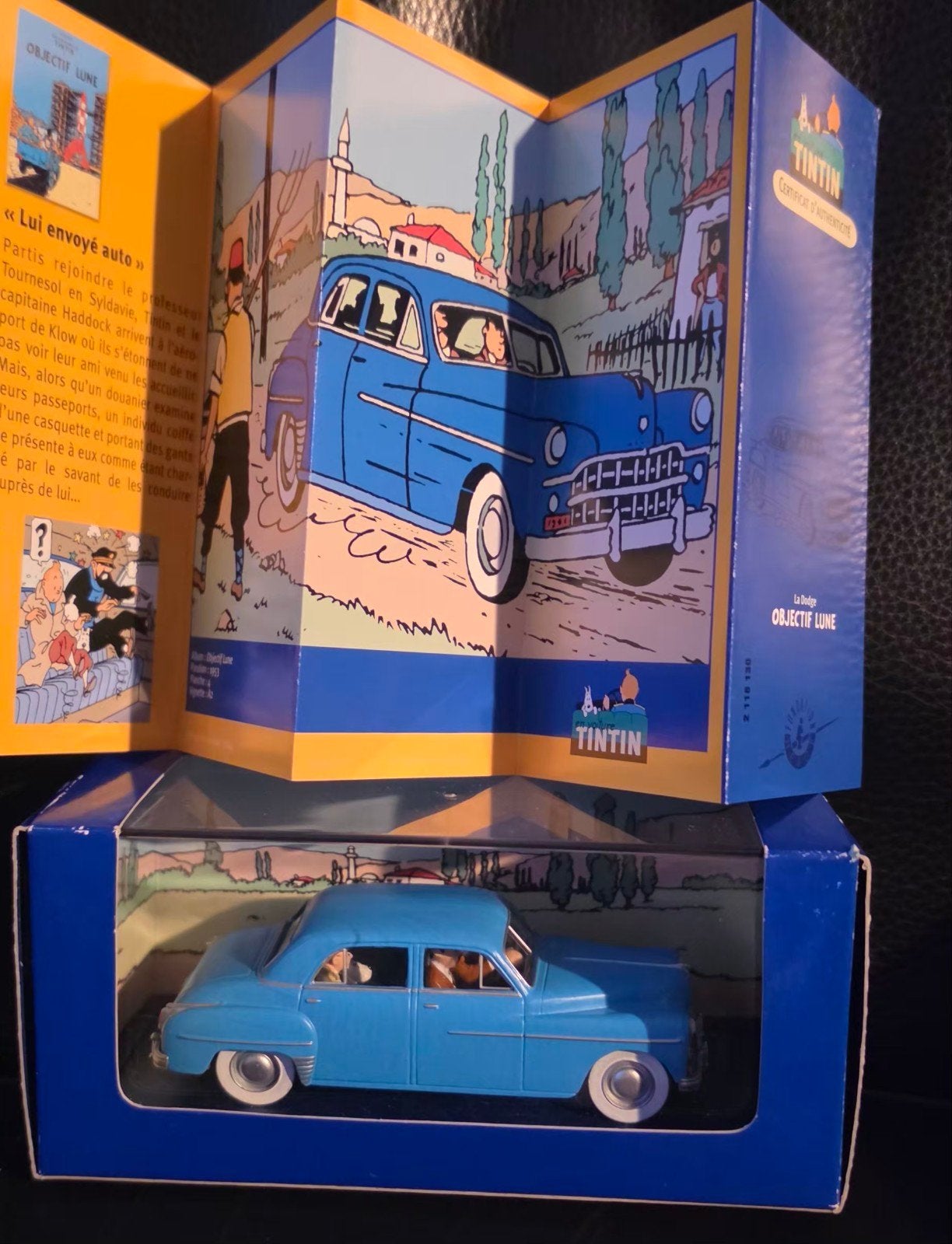 Tintin Dodge Coronet 1949 -Blauwe Auto uit 'Objectief: Maan', Verzamelen, Ophalen of Verzenden, Zo goed als nieuw