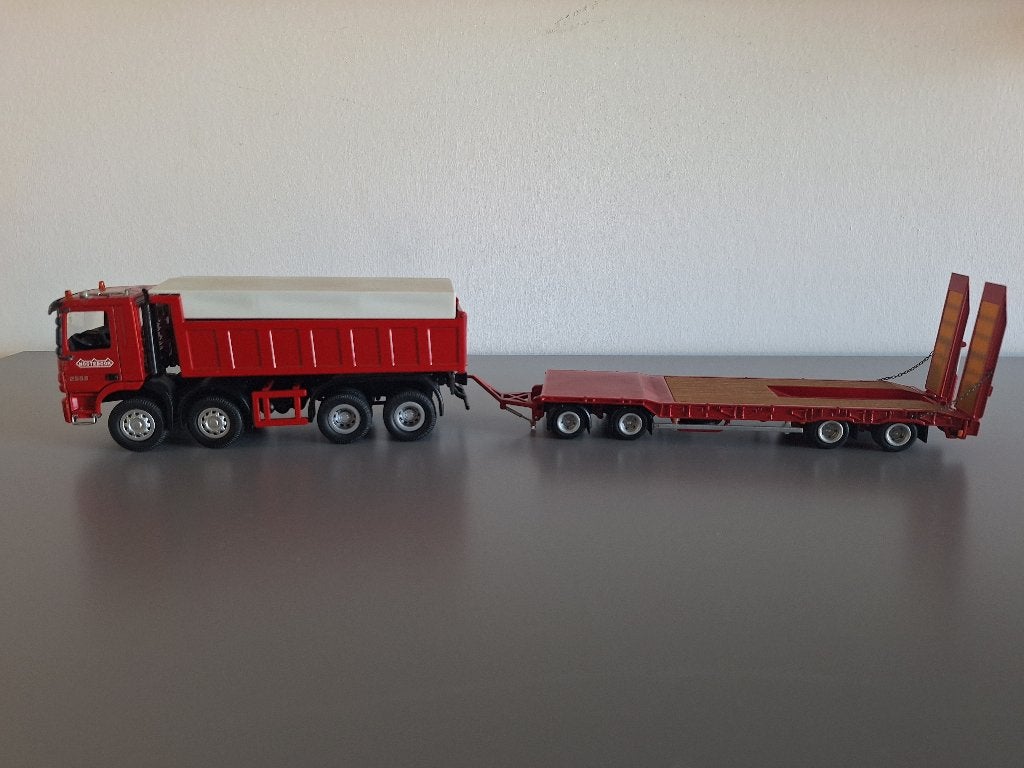 Mercedes Actros 8x4 kipper en trailer van Nooteboom NZG., Ophalen of Verzenden, Zo goed als nieuw, Bus of Vrachtwagen, NZG