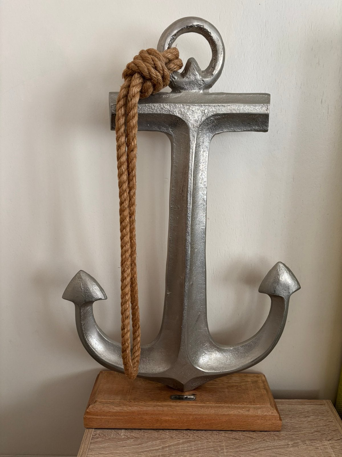Riviera Maison Anker Statue, Ophalen, Metaal, Zilver, Landelijk