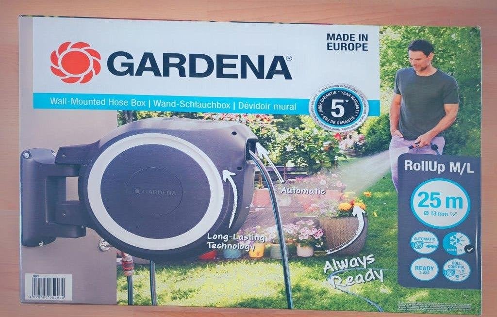 Gardena slanghaspel rollup M/L 25 m tuinslang, Ophalen, Nieuw, Tuinslanghaspel