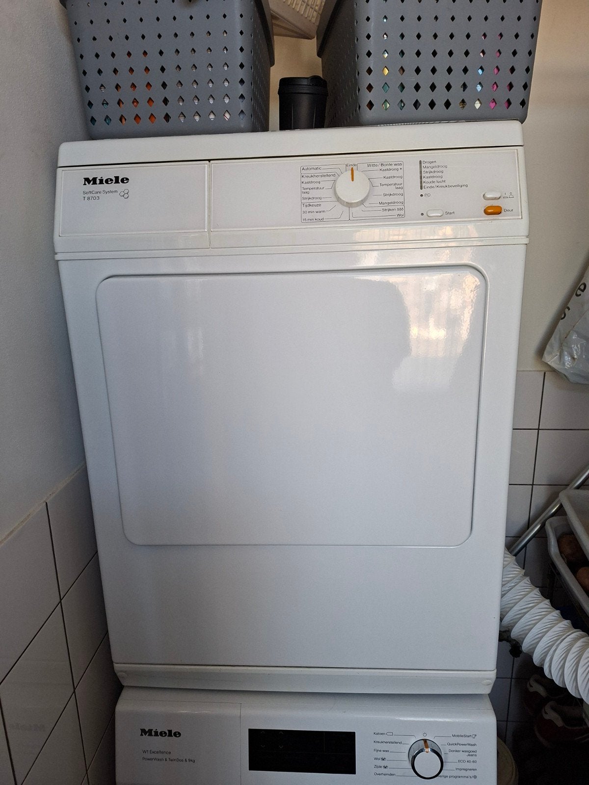 miele wasdroger, Ophalen, Gebruikt, Luchtafvoer, Voorlader