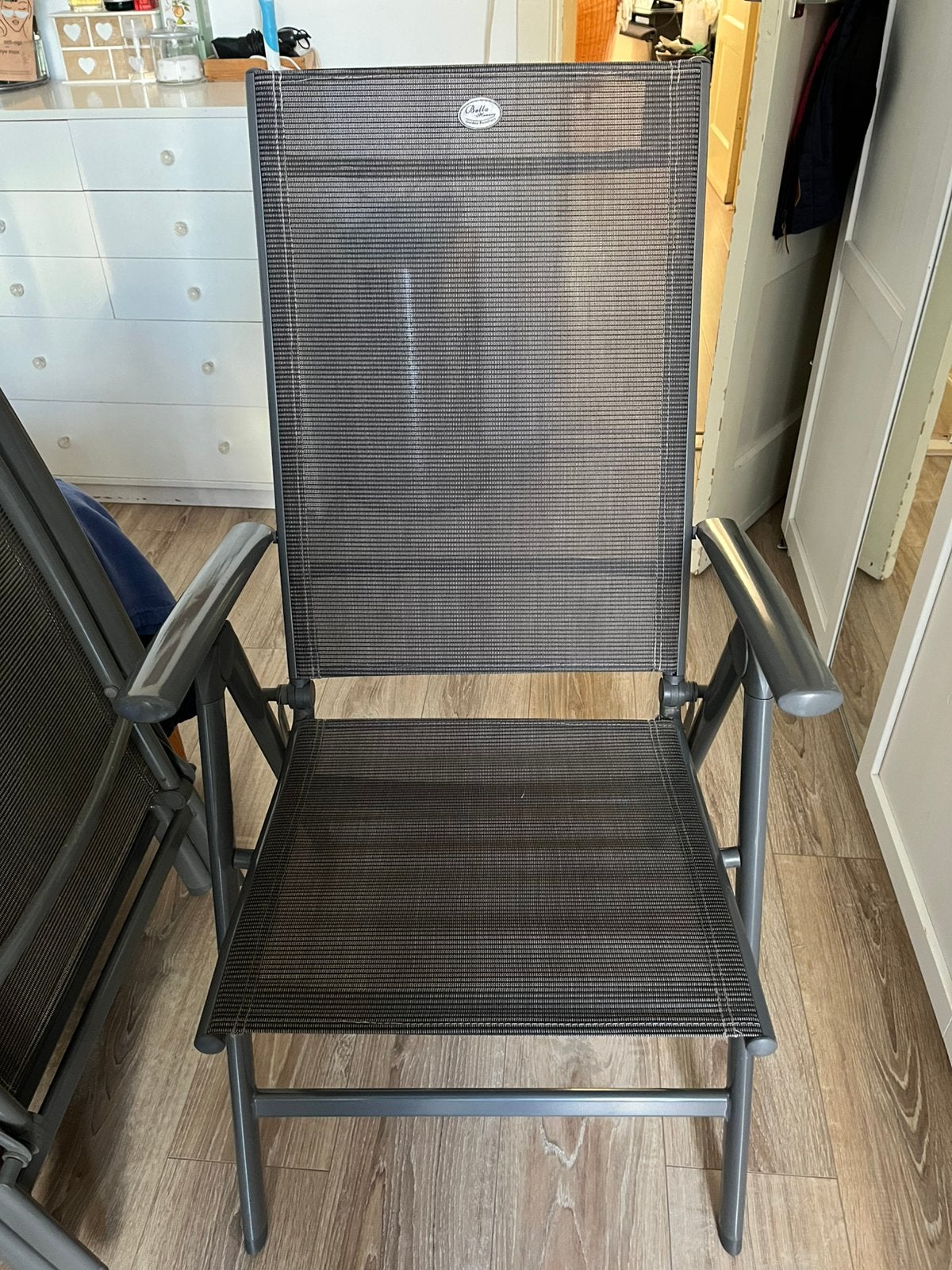 Twee tuinstoelen / balkonstoelen incl dikke kussens, Ophalen, Zo goed als nieuw, Aluminium