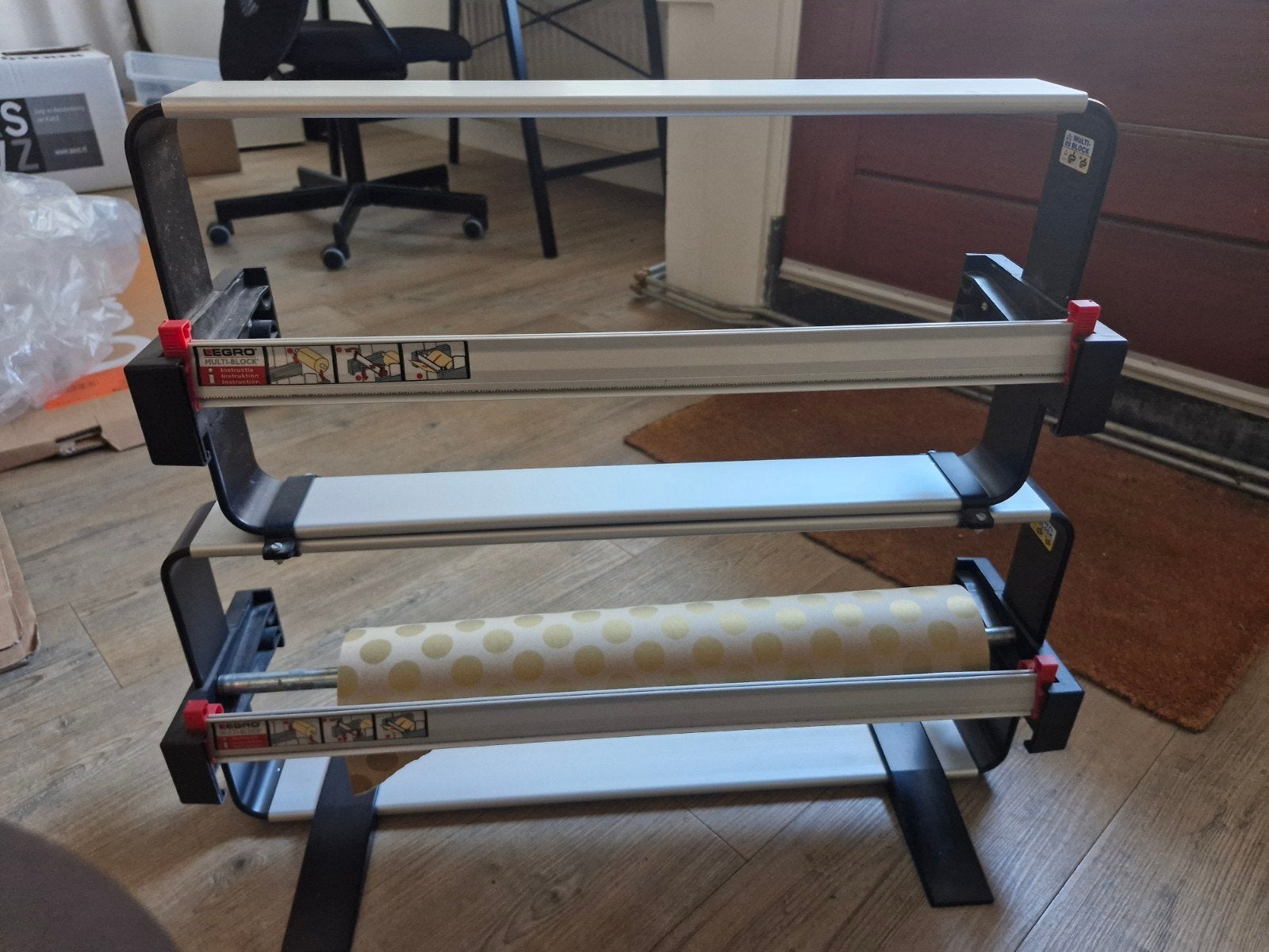 Papierrolhouder voor 2 rollen - Inpakpapierdispenser, Ophalen, Gebruikt, Toonbank