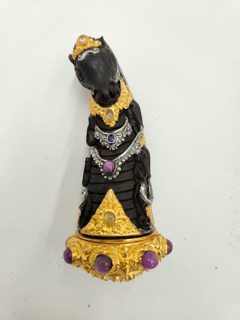 Handle Bali Kocet-Kocetan Zilver Verguld Ebbenhout HTA84, Verzenden, Overige materialen, Meerkleurig, Gesneden