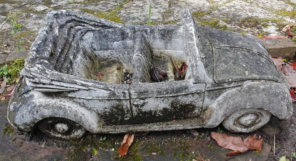Betonnen beeld, VW kever cabrio, Tuin en Terras, Ophalen, Gebruikt, Steen, Overige typen